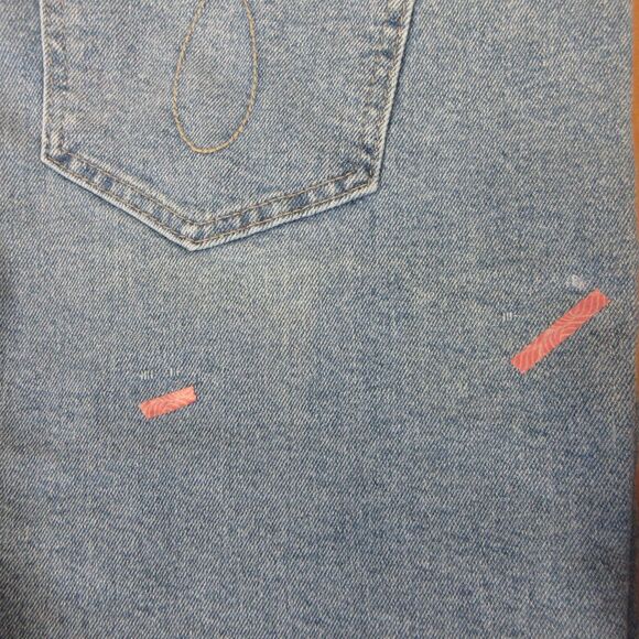 CALVIN KLEIN High Rise Straight Leg Jeans Sz 14 Blue Denim *FLAW* Ankle Crop NWT - Picture 12 of 16